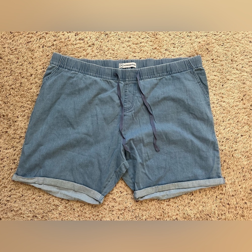 Realessentials Women's Shorts Casual Long Chino Drawstring Size 3X 100% Cotton